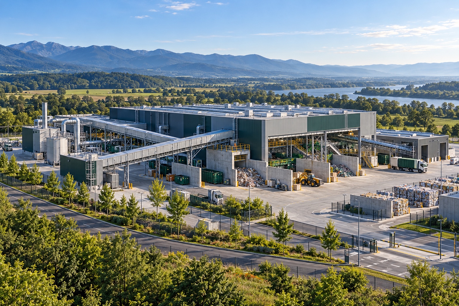 Modern materials recovery and waste recycling facility